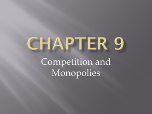 Chapter 9- Competition and Monopolies