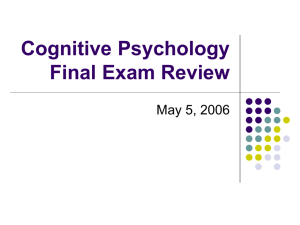 Cognitive Psychology Final Exam Review