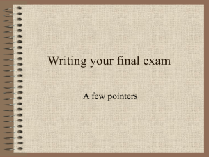 Writing your final exam