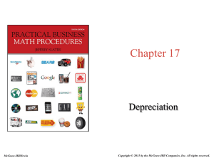 Chapter 17: Depreciation