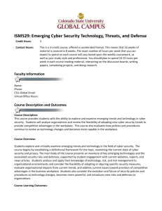 ISM529: Emerging Cyber Security Technology