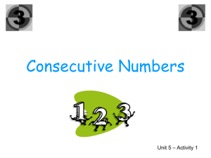 Consecutive Numbers