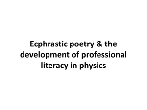 Ecphrastic poetry & professional literacy development