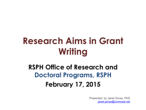Research Aims in Grant Writing