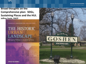Broad Thoughts on the Comprehensive plan: SDGs, Sustaining