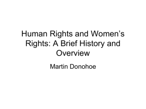 Human Rights and Women's Rights: A Brief History and Overview