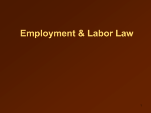 I. Employer – Employee Relations (Non