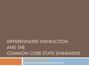 Why ASSESS? - Formative Assessment and Differentiated Instruction