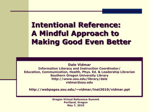 Intentional Reference - Southern Oregon University