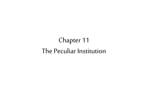 The Peculiar Institution - APUSH