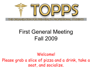 TOPPS First General Meeting Fall 2009