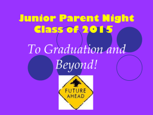 Updated Class of 2015 Jr Parent Night