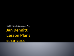 Jan Bennitt Lesson Plans 2010-2011