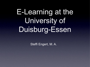 E-Learning at the University of Duisburg-Essen