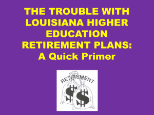 Synpotic presentation on the retirement fund problem by LSU