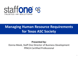 Managing Human Resource Requirements