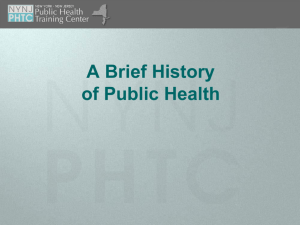 The History of Public Health - Empire State Public Health Training