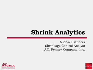 Sanders - How to Develop Effective Shrink Analytics