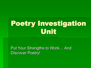 Poetry Investigation Unit