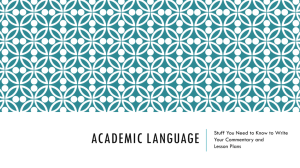Academic Language SP 2015 - EarlyChildhoodFieldExperience