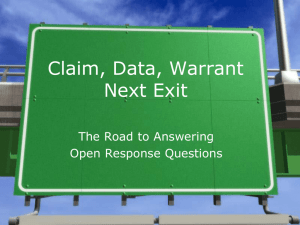 Claim, Data, Warrant Next Exit