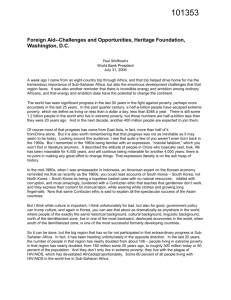 Foreign Aid--Challenges and Opportunities, Heritage