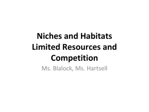 3-11 Niches and Habitats