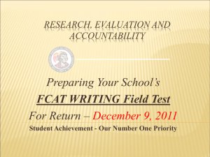 FCAT Writing Field Test Return Instructions