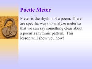 Poetic Meter - Lakeland Regional High School