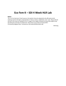 Eco Fem K – SDI 4 Week HLR Lab