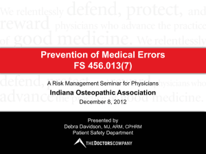Medical Error - Indiana Osteopathic Association