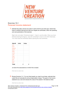 Financial forecasts Chapter 15 Word Document