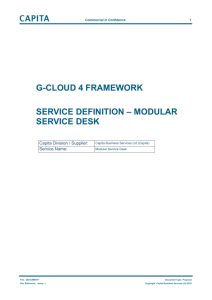 Service definition – MODULAR SERVICE DESK