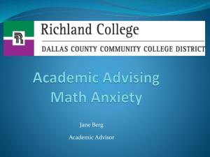 Help with Math Anxiety Presentation