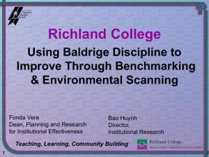 Using Baldrige Discipline to Improve Through Benchmarking and