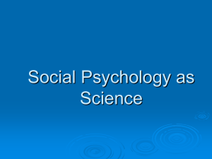 Chapter 1: What is Social Psychology?