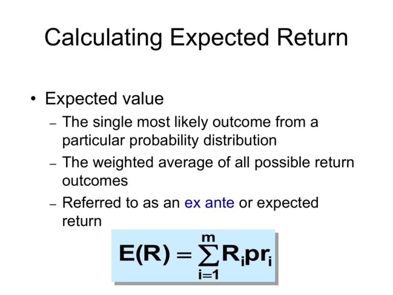 How To Calculate Expected Rate Of Return Of A Stock