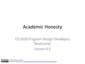 Lesson 0.3 Academic Honesty