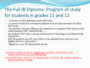 Full IB candidacy requirements