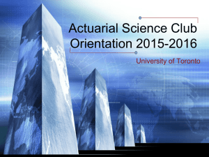 Actuarial Science Orientation 2015-2016