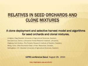 Relatives in seed orchards and clonal mixtures Seoul 2010