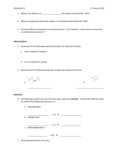 Worksheet 3 - Chemistry 107 SI