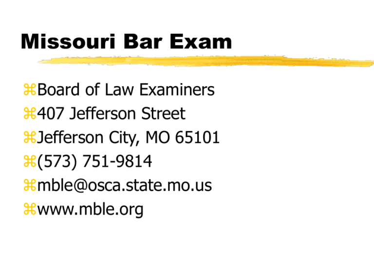 Preparing to take the Missouri Bar Exam