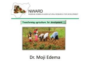 Transforming agriculture for development NiWARD from AWARD…