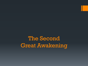 The Second Great Awakening - West Morris Central High School
