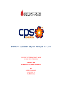 Solar PV Economic Impact Analysis for CPS