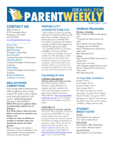 Parent Weekly - IDEA Public Schools / Homepage