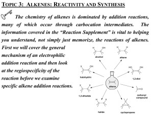 Topic 3: Alkenes