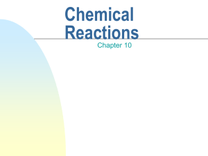 Evidence of chemical reactions