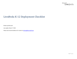 Microsoft K12 Deployment Checklist